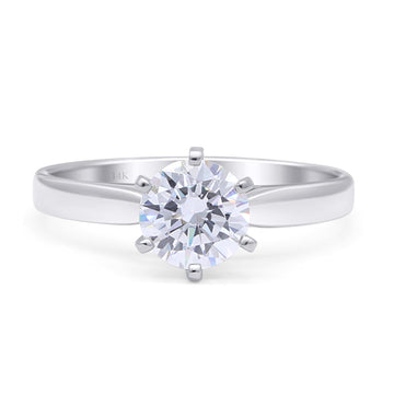 Round Solitaire Gold Ring